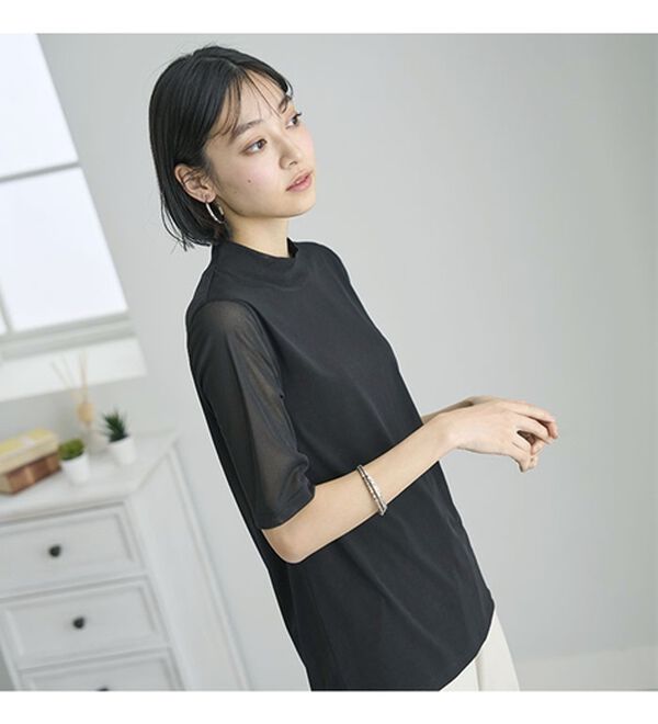 BELLUNA（ベルーナ）の「脱Ｔシャツ！チュールデザイントップス（カットソー）」｜詳細画像