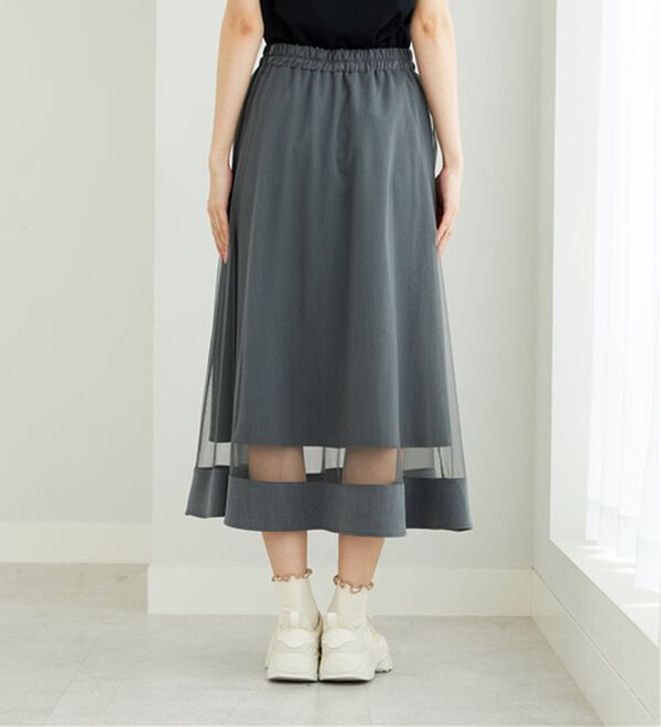 BELLUNA（ベルーナ）の「裾シアーデザインチュールスカート（ロングスカート）」｜詳細画像