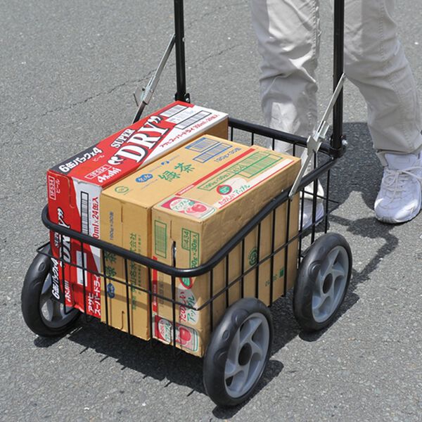 「カゴ付便利なキャリーカート（その他日用品・趣味雑貨）」｜詳細画像