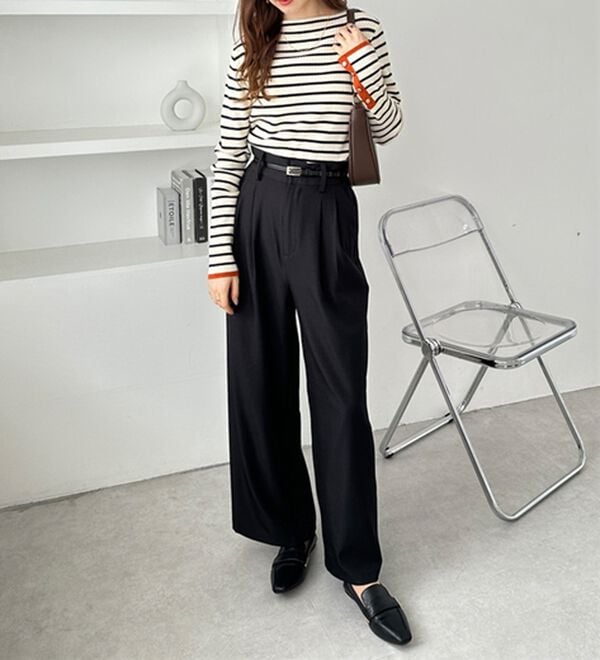 GeeRA（ジーラ）の「袖口ボタン配色ボートネックリブニット（ニット・セーター）」｜詳細画像