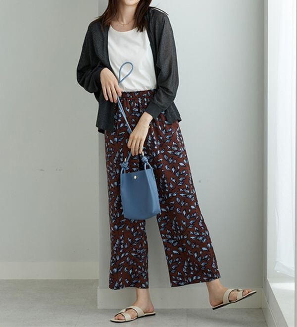 BELLUNA（ベルーナ）の「ヒンヤリ冷感！プリントワイドパンツ（ワイドパンツ・ガウチョ）」｜詳細画像