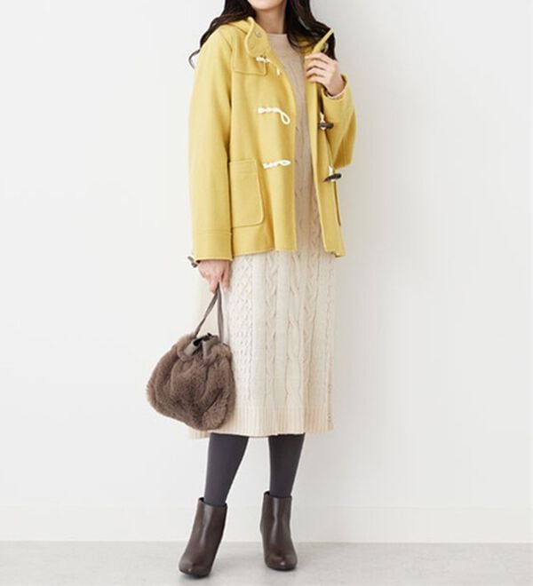 BELLUNA（ベルーナ）の「ケーブル柄ロング丈ニットワンピース（ニットワンピース）」｜詳細画像