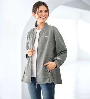 BELLUNA（ベルーナ）の「＜ＦＩＬＡ＞とろみ素材ダブルジップブルゾン（ブルゾン）」｜杢グレー
