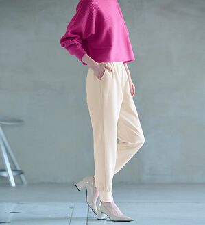 RANAN（ラナン）の「＜裏起毛＞裾スリットジョガーパンツ（フルレングスパンツ）」｜アイボリー