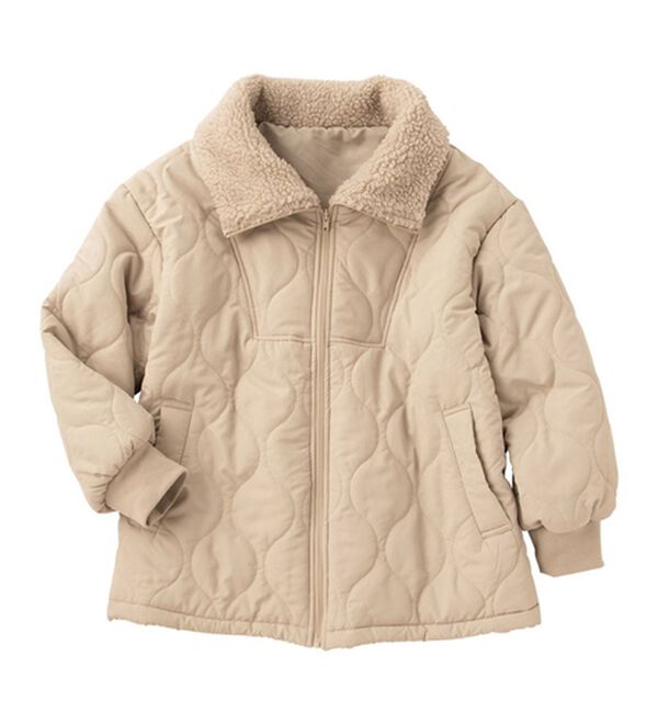 Viola e Viola（ヴィオラ エ ヴィオラ）の「衿ボア切替ウエーブキルトコート（ハーフコート）」｜詳細画像