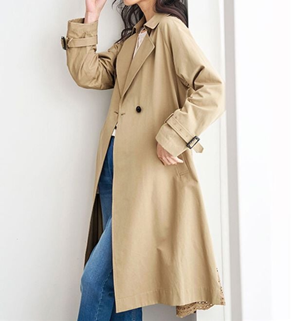 BELLUNA（ベルーナ）の「バックレースデザイン華やぎトレンチコート（ロングコート）」｜詳細画像