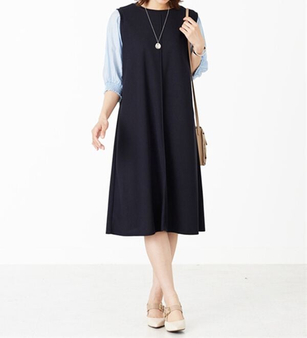 BELLUNA（ベルーナ）の「袖切替デザインシャーリングワンピース（その他ワンピース）」｜詳細画像