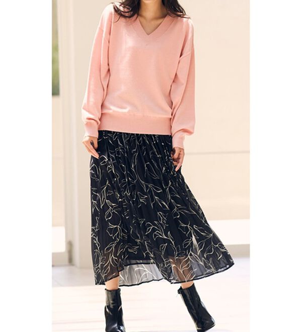 RANAN（ラナン）の「もちもちベーシックニット（Vネック・ハイネック）（ニット・セーター）」｜詳細画像