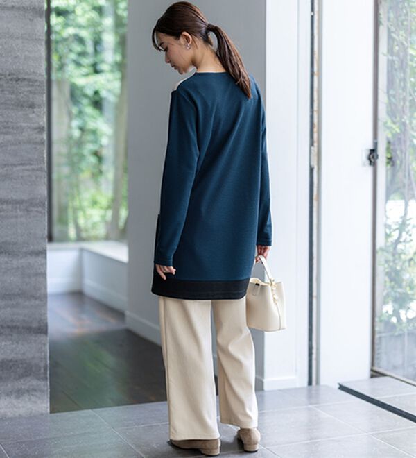 BELLUNA（ベルーナ）の「かのこ素材配色ブロッキングチュニック（チュニック）」｜詳細画像