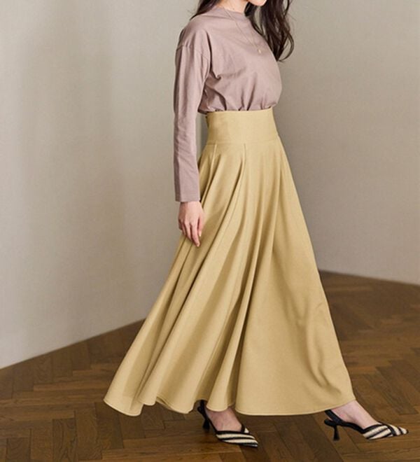 RANAN（ラナン）の「フレアーシルエットハイウエストスカート（ロングスカート）」｜詳細画像
