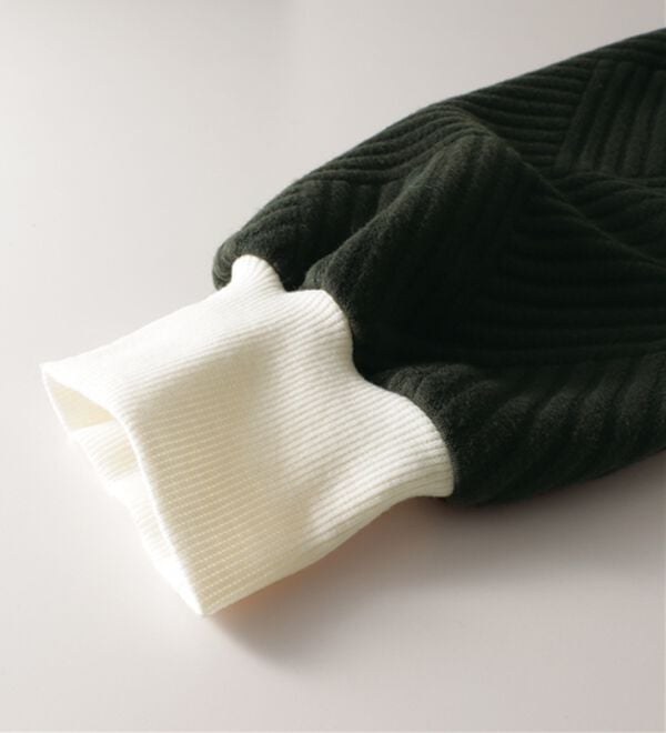 BELLUNA（ベルーナ）の「【新色追加】幾何柄ジャカード配色リブプルオーバー（カットソー）」｜詳細画像