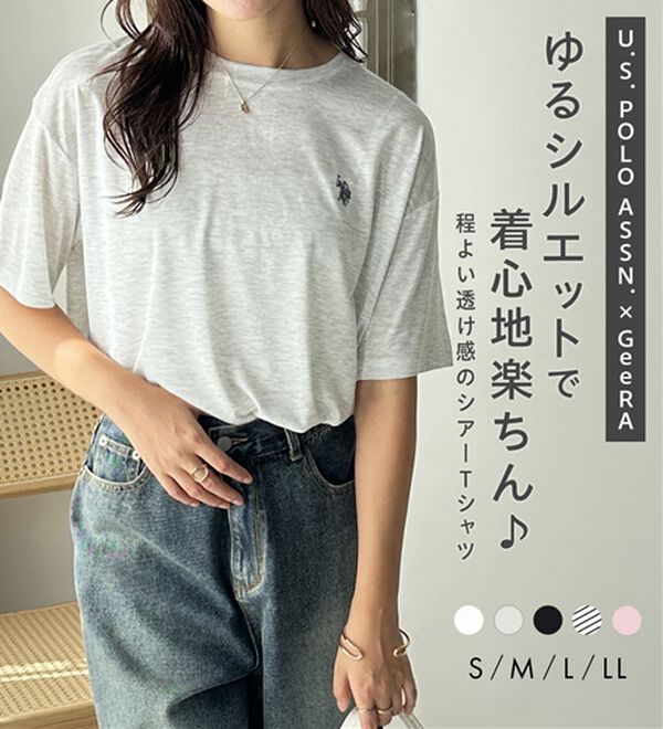 GeeRA（ジーラ）の「【Ｕ．Ｓ．　ＰＯＬＯ　ＡＳＳＮ．】スラブシアーTシャツ（Tシャツ）」｜詳細画像