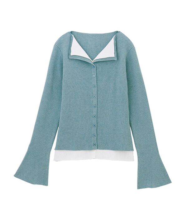 RANAN（ラナン）の「レイヤード配色ニットカーディガン（ニットカーディガン）」｜詳細画像