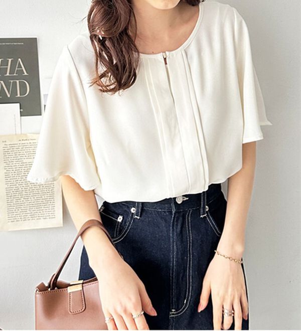 GeeRA（ジーラ）の「フロントタックフレアースリーブブラウス（ブラウス）」｜詳細画像