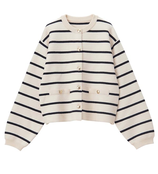 RANAN（ラナン）の「【4つの機能付き】洗える！ゴールド調ボタンニットカーディガン（ニットカーディガン）」｜詳細画像