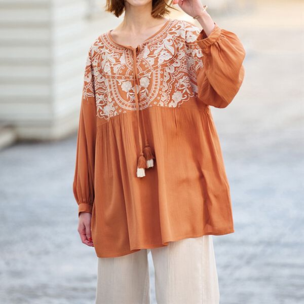 RANAN（ラナン）の「楊柳刺しゅうブラウス（ブラウス）」｜詳細画像