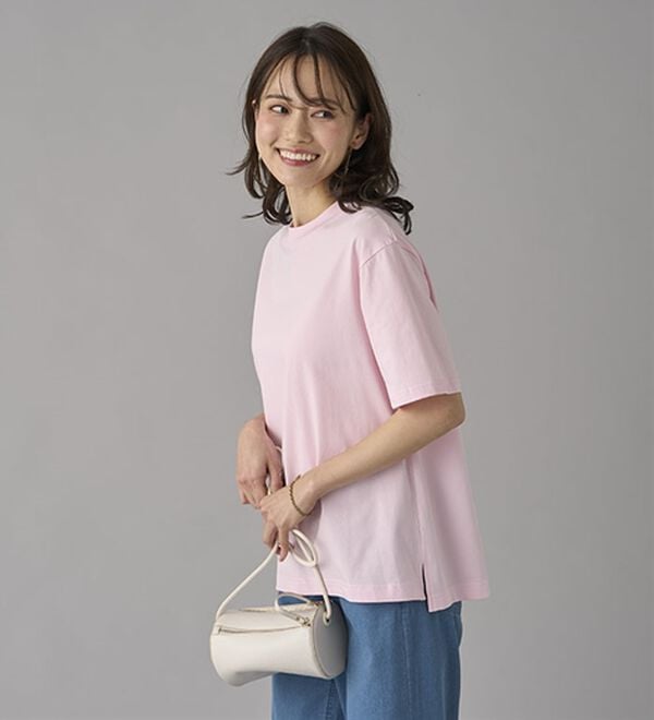 BELLUNA（ベルーナ）の「【選べる袖丈】＜エアリーアイスコットン＞オーバーサイズＴシャツ（カットソー）」｜詳細画像