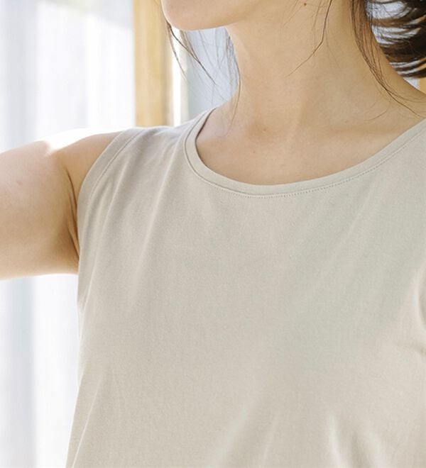 BELLUNA（ベルーナ）の「ヒンヤリ！綿１００％サマ見えタンクトップ（タンクトップ・キャミソール）」｜詳細画像