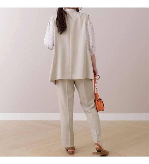 BELLUNA（ベルーナ）の「麻調素材テーパードパンツ（テーパードパンツ）」｜詳細画像