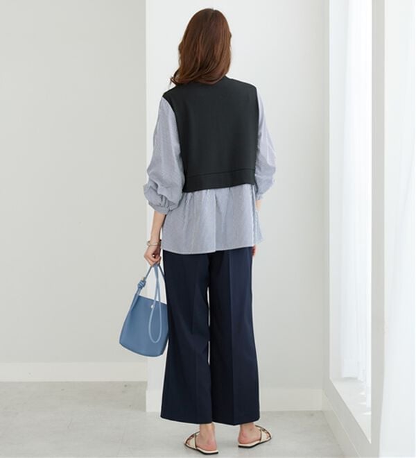 BELLUNA（ベルーナ）の「異素材切替袖タックデザインチュニック（チュニック）」｜詳細画像