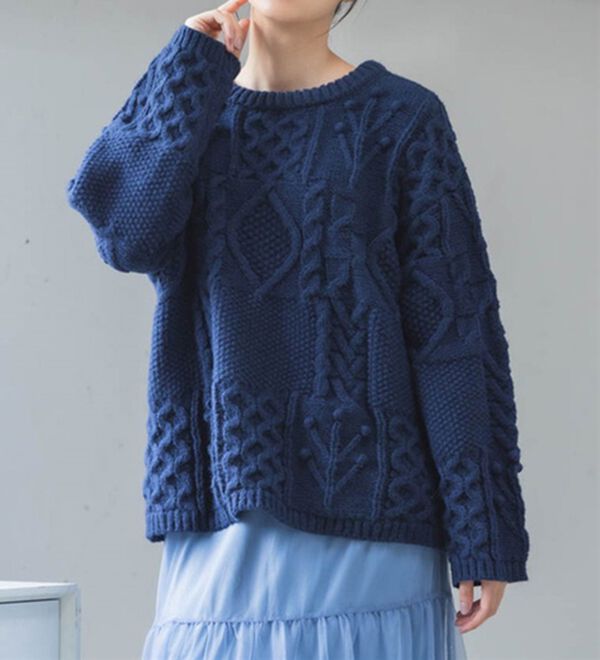 RANAN（ラナン）の「パッチワークケーブル編ニット（ニット・セーター）」｜詳細画像