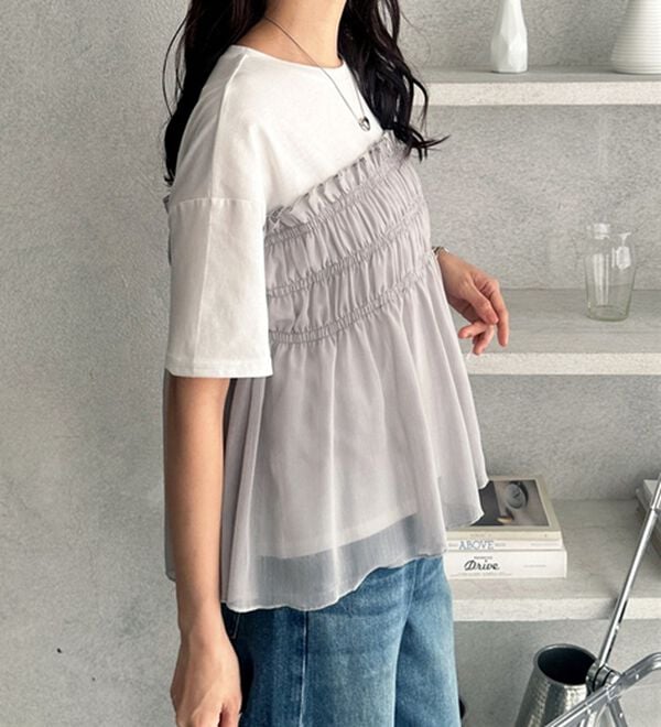 GeeRA（ジーラ）の「シアービスチェドッキングＴシャツ（カットソー）」｜詳細画像