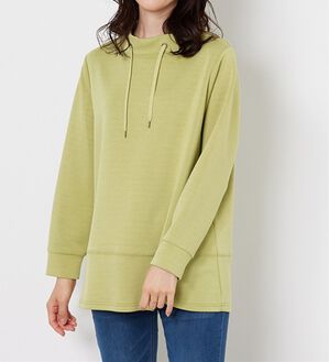 BELLUNA（ベルーナ）の「ワイドネック切替デザインプルオーバー（カットソー）」｜ライムグリーン
