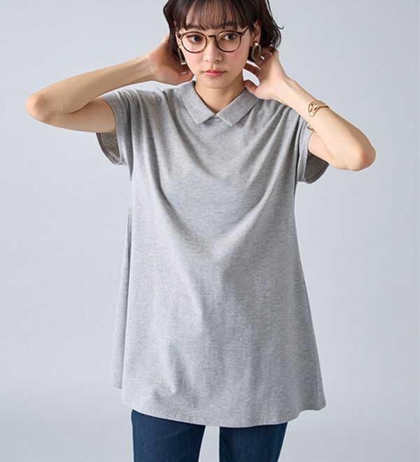 BELLUNA（ベルーナ）の「ヒンヤリ！綿１００％かのこポロチュニック（チュニック）」｜詳細画像