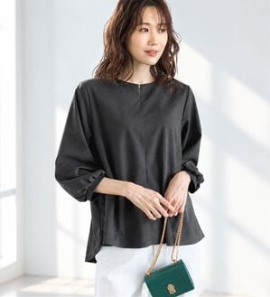 BELLUNA（ベルーナ）の「きれい見えジョーゼット素材ホック使いＴブラウス（ブラウス）」｜詳細画像