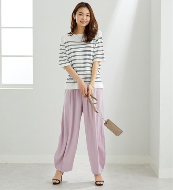 BELLUNA（ベルーナ）の「【快適Ｌａｂ．】シャリ冷！洗える多機能ニットＴシャツ（ニット・セーター）」｜詳細画像