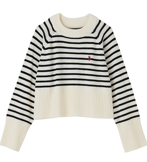 GeeRA（ジーラ）の「【ＵＳ．ＰＯＬＯ　ＡＳＳＮ】ショート丈ニット（ニット・セーター）」｜詳細画像