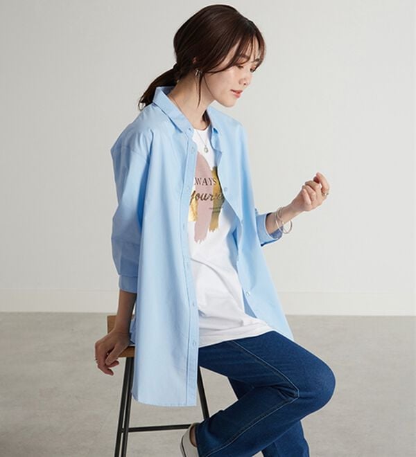 BELLUNA（ベルーナ）の「＜ＳＯＬＯＴＥＸ（Ｒ）＞ストレッチビッグシャツ（シャツ）」｜詳細画像