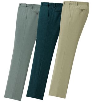 「裾上げ済吸汗速乾アジャスター付スラックス（メンズスラックス）」｜3本組