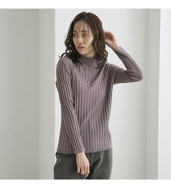 BELLUNA（ベルーナ）の「ウール入りウォッシャブルセーター（ニット・セーター）」｜詳細画像