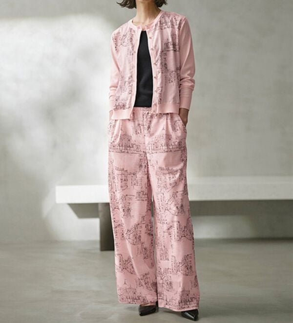 RANAN（ラナン）の「スカーフプリントニットカーディガン（ニットカーディガン）」｜詳細画像