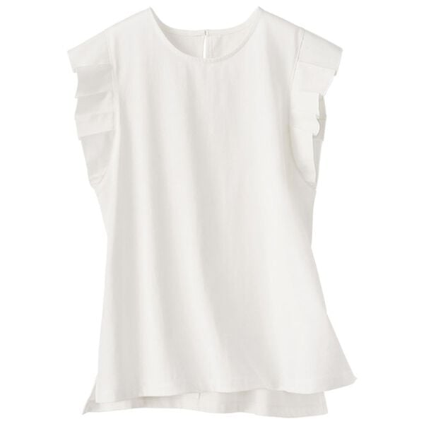 BELLUNA（ベルーナ）の「フリル袖異素材切替ブラウス（ブラウス）」｜詳細画像