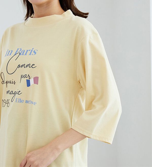 BELLUNA（ベルーナ）の「＜ＥＬＬＥ　Ａｃｔｉｖｅ＞多機能ロゴプリントチュニック（チュニック）」｜詳細画像