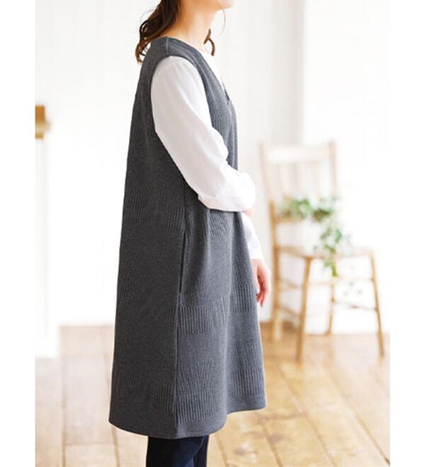 BELLUNA（ベルーナ）の「ボーダージャカード素材ジャンパースカート（ジャンパースカート）」｜詳細画像