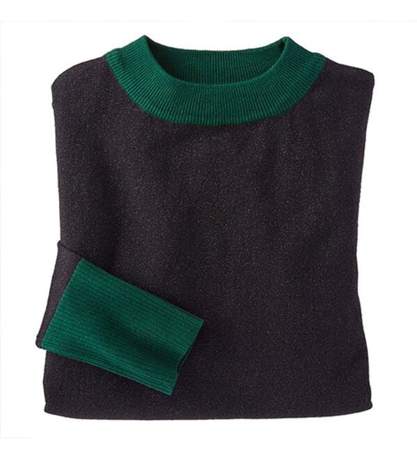 BELLUNA（ベルーナ）の「ラメ入り配色ニットプルオーバー（ニット・セーター）」｜詳細画像