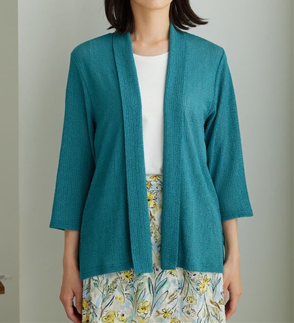 BELLUNA（ベルーナ）の「メッシュ素材トッパーカーディガン（ニットカーディガン）」｜詳細画像