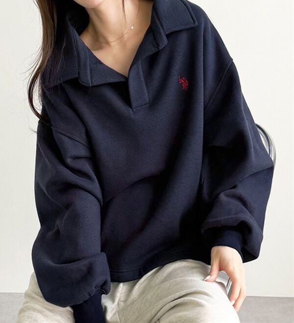 GeeRA（ジーラ）の「【U.S.POLO ASSN.】表ピーチポロ衿スウェット（カットソー）」｜詳細画像