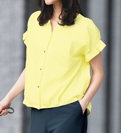 RANAN（ラナン）の「ひんやり！スキッパーカットソーブラウス（カットソー）」