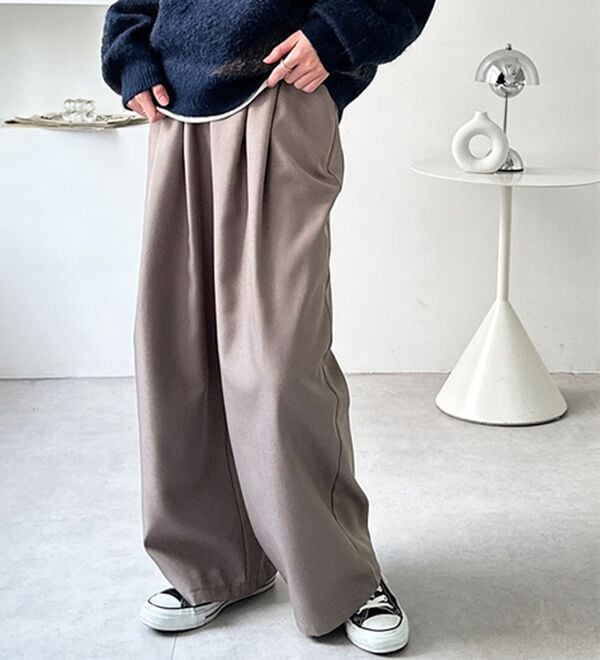 GeeRA（ジーラ）の「ウールライクダブルタックイージーパンツ（フルレングスパンツ）」｜詳細画像