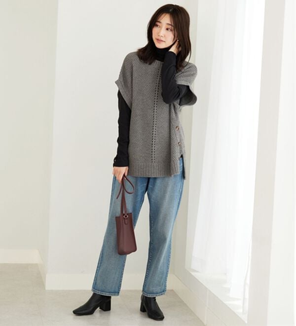 BELLUNA（ベルーナ）の「素肌想いの綿１００％シアープルオーバー（カットソー）」｜詳細画像