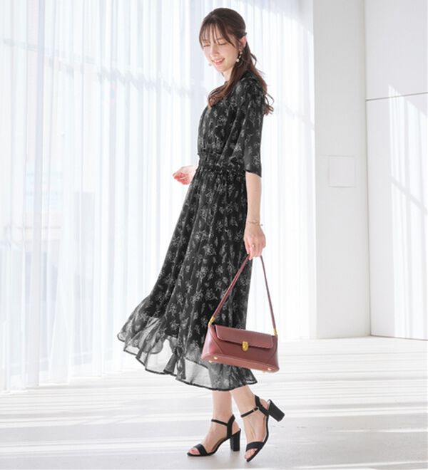 alotta（アロッタ）の「【接触冷感】インナー付シャーリングシフォンワンピース（その他ワンピース）」｜詳細画像