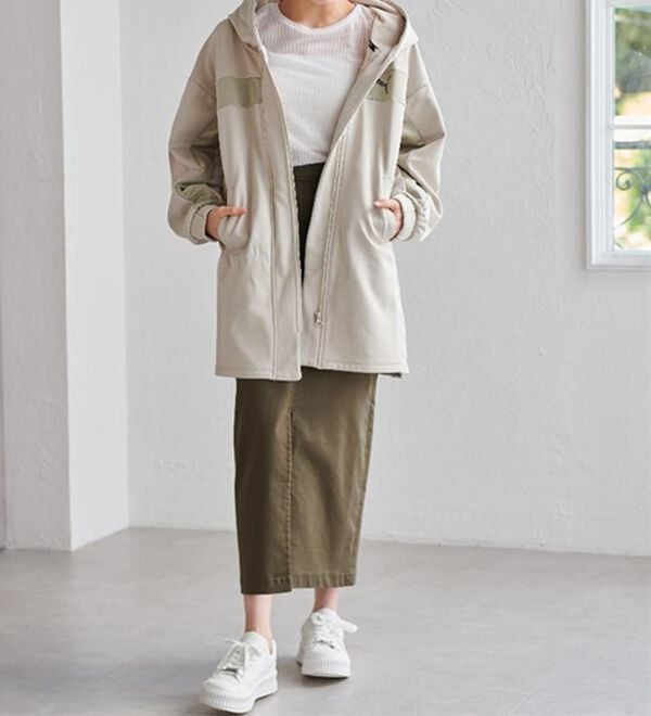 RANAN（ラナン）の「＜ｐｕｍａ＞ワンライン　フリースフーディ（ハーフコート）」｜詳細画像