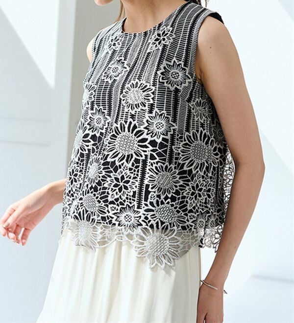 RANAN（ラナン）の「ひんやり！レース使いプルオーバー（ブラウス）」｜詳細画像