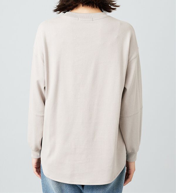 BELLUNA（ベルーナ）の「吸湿発熱ポンチ素材袖切替プルオーバー（カットソー）」｜詳細画像