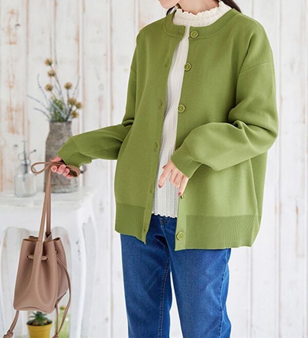 BELLUNA（ベルーナ）の「洗える！軽い！配色使いニットカーディガン（ニットカーディガン）」｜詳細画像