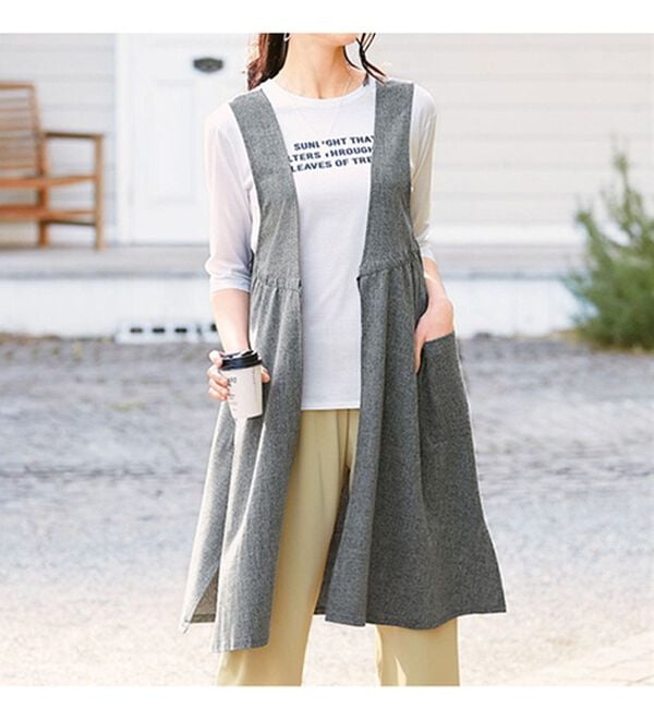 「【３枚組】家事にも活躍！２ＷＡＹ着回しベスト（エプロン）」｜詳細画像